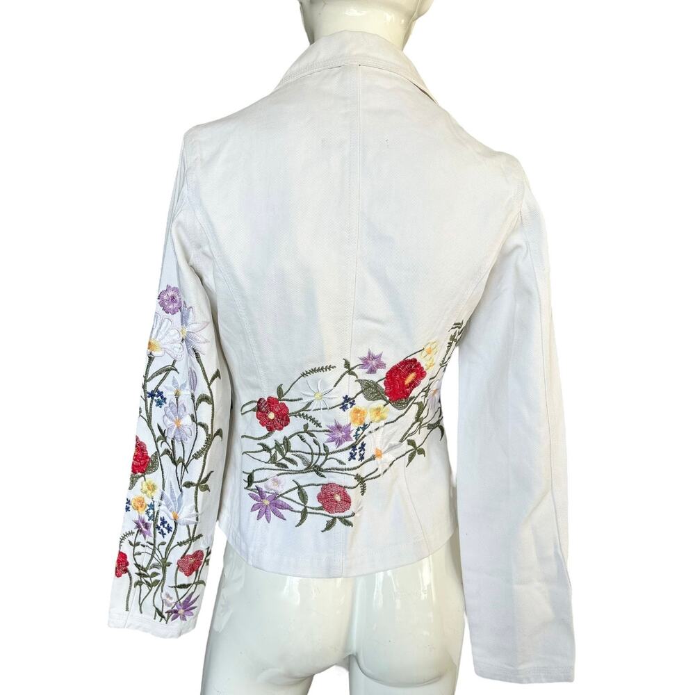 Peppe Peluso Embroidered design Jean jacket Size Small NEW - Picture 4 of 6